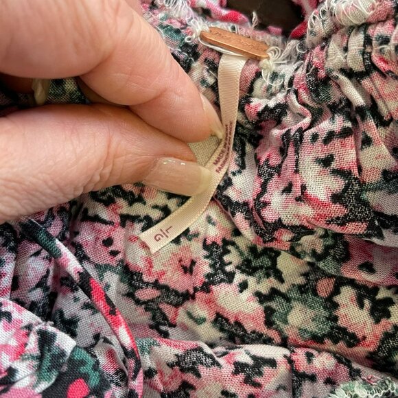 Free People Floral Maxi Smocked Cross Open Back Dress Large NEW - Picture 10 of 12